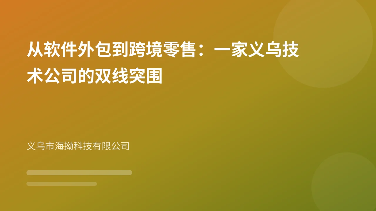 从软件外包到跨境零售：一家义乌技术公司的双线突围